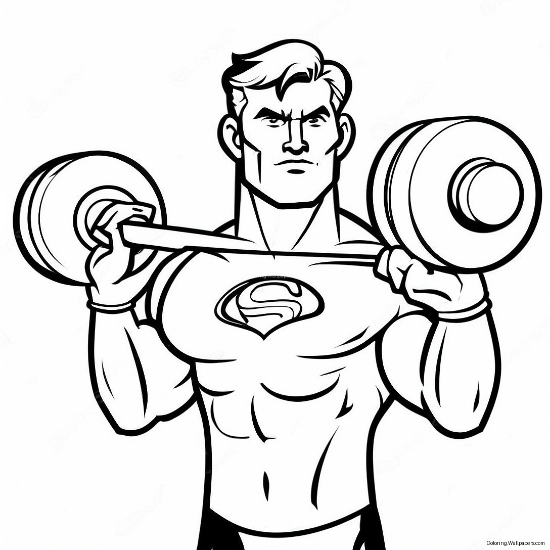 Powerful Superhero Lifting Weights Coloring Page 40190