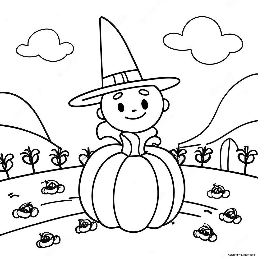 Preschool Pumpkin Patch Coloring Page 18706