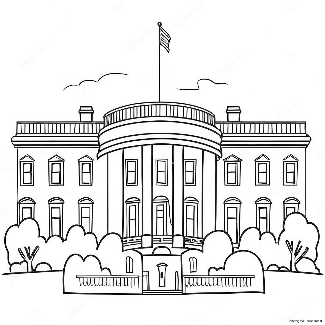 Presidential White House Coloring Page 34734