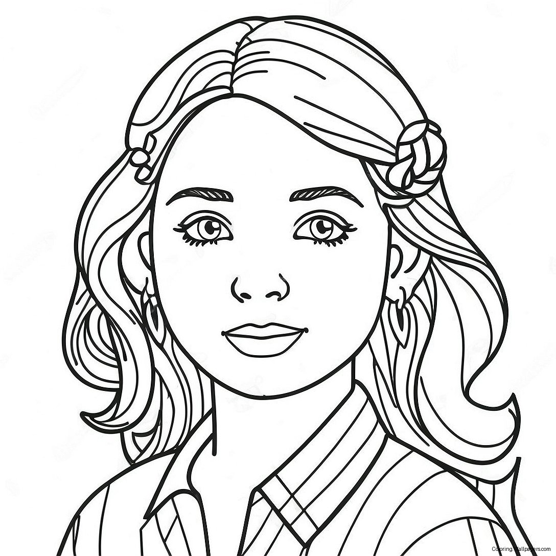 Pretty Girl Realistic Girl Coloring Page 6361