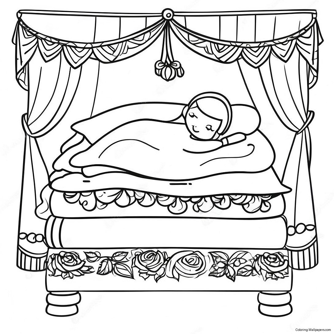 Princess And The Pea Coloring Page 37267