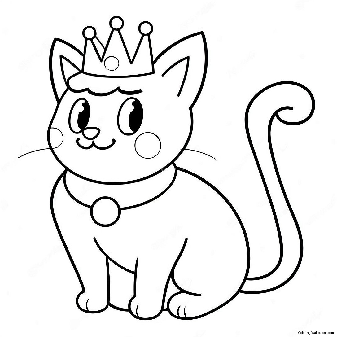 Princess Peach Cat Coloring Page 39415