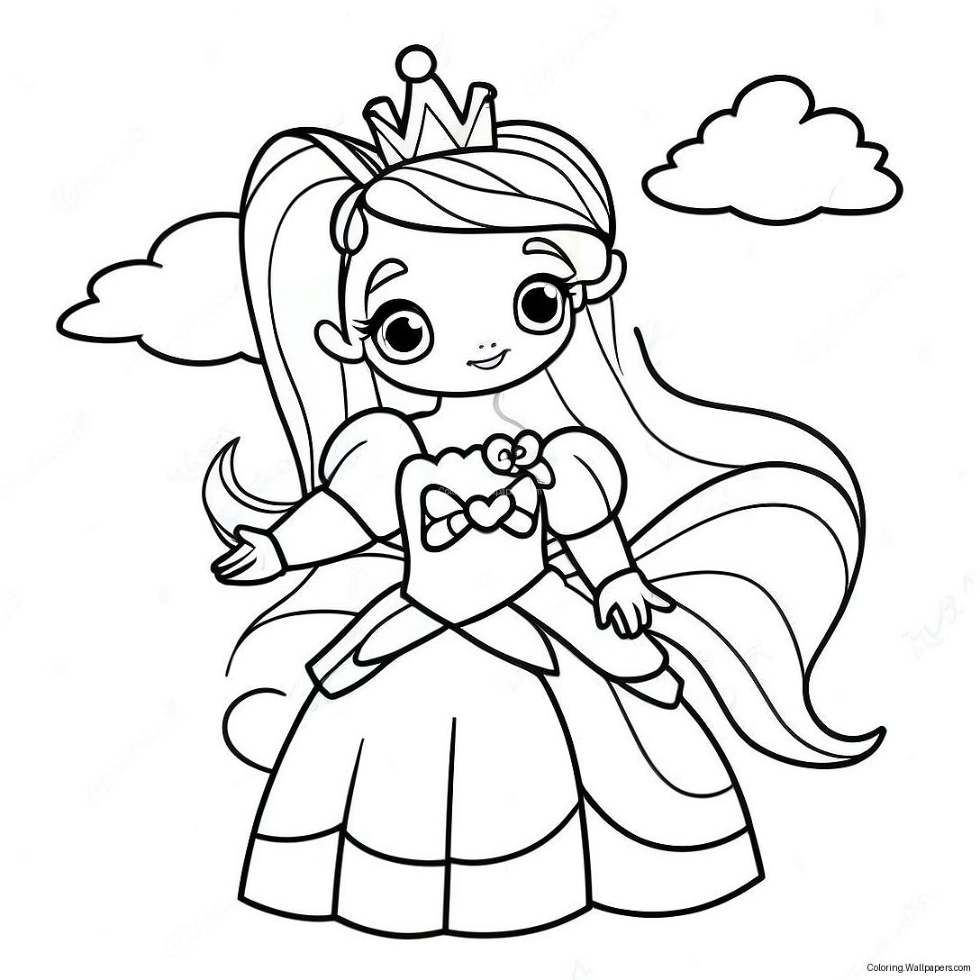 Princess Rainbow Coloring Page 43270