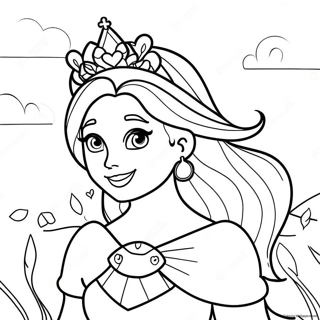 Princess Rainbow Coloring Page 43272