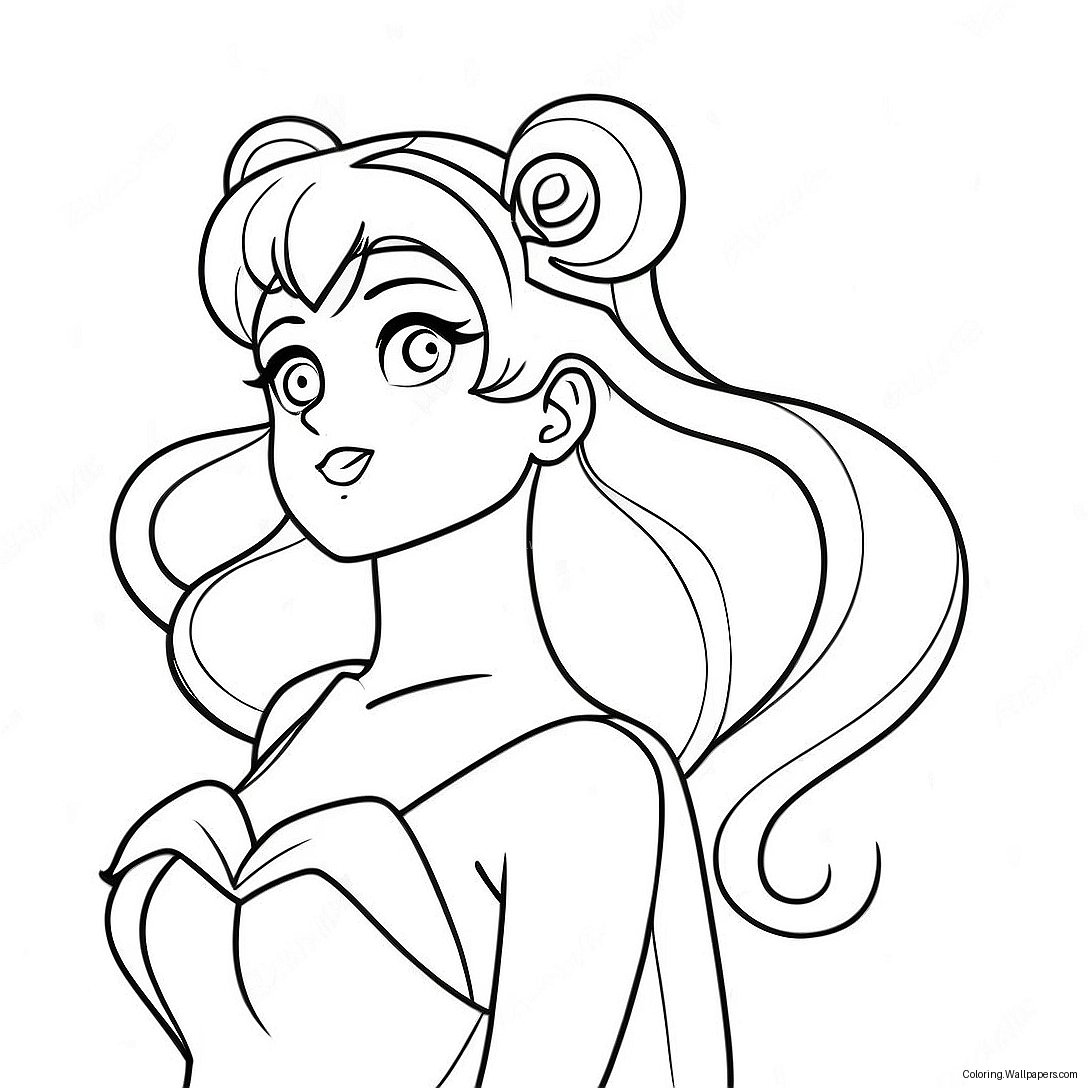 Prinsessa Serenity Sailor Moon Färgläggningssida 20453