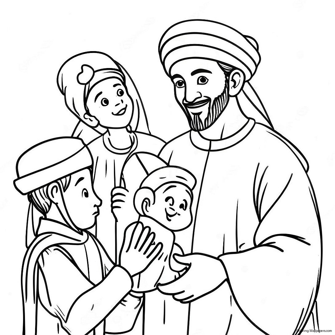 Prophet Muhammad Mit Kindern Ausmalbild 50315