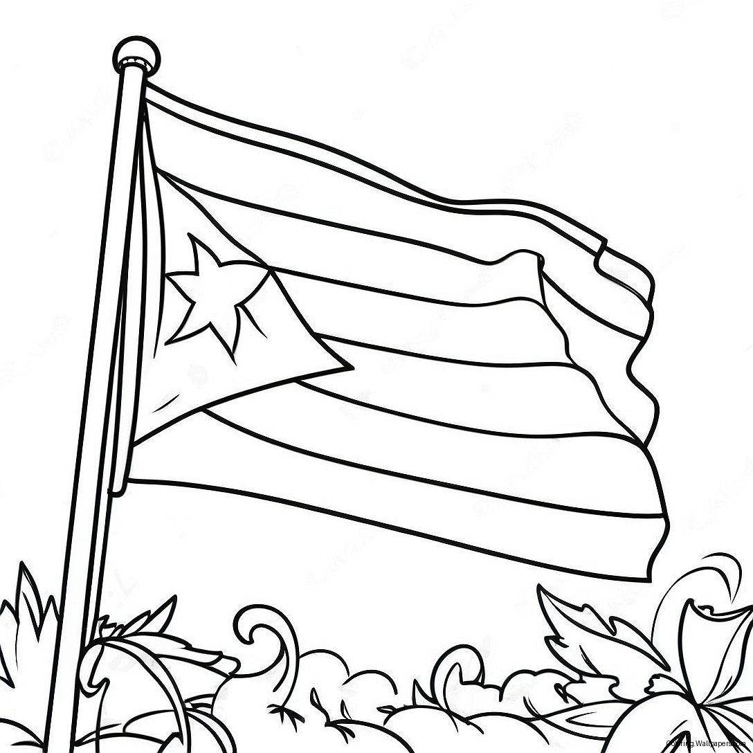 Puerto Rico Flag Coloring Page 7319