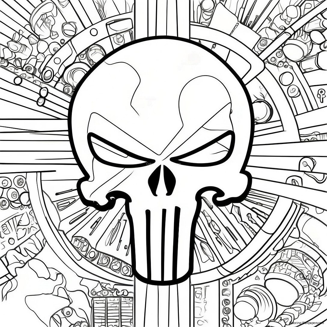 Punisher Logo Coloring Page 53764