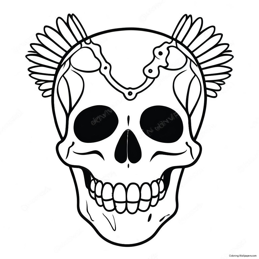 Punk Goth Skull Kleurplaat 20382