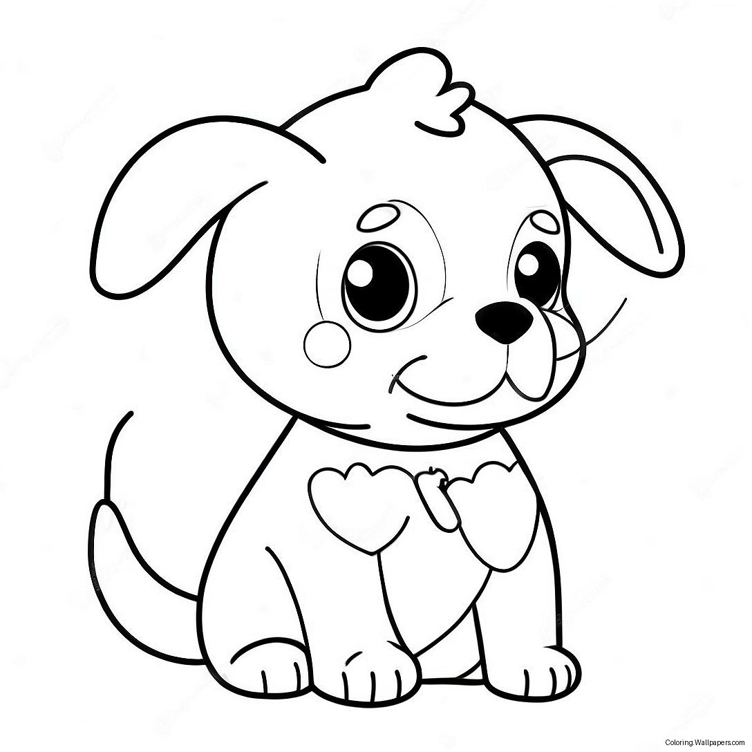 Puppy Valentine's Day Coloring Page 10446