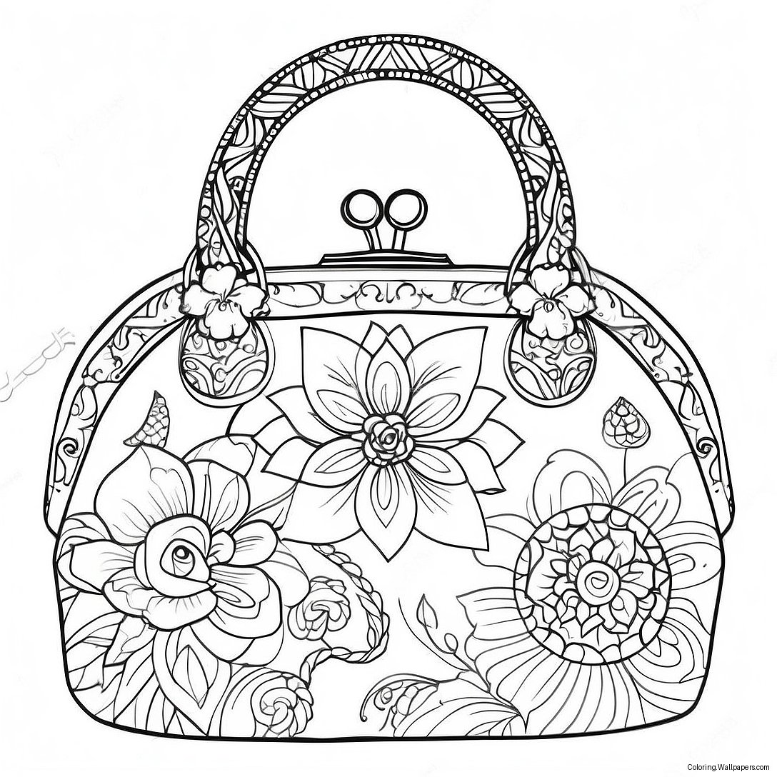 Purse Coloring Page 17609