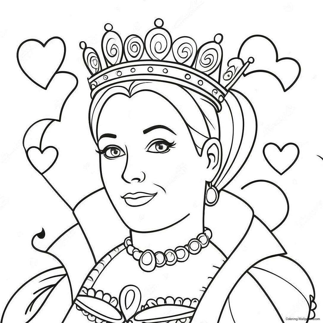 Queen Of Hearts Coloring Page 44725