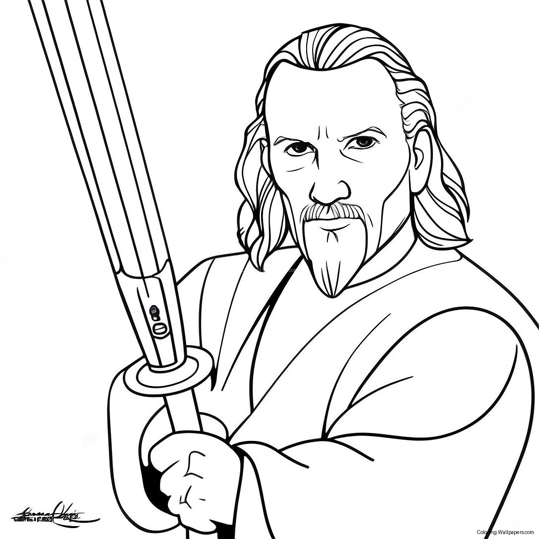 Qui Gon Jinn Valosapelilla Värityssivu 55608