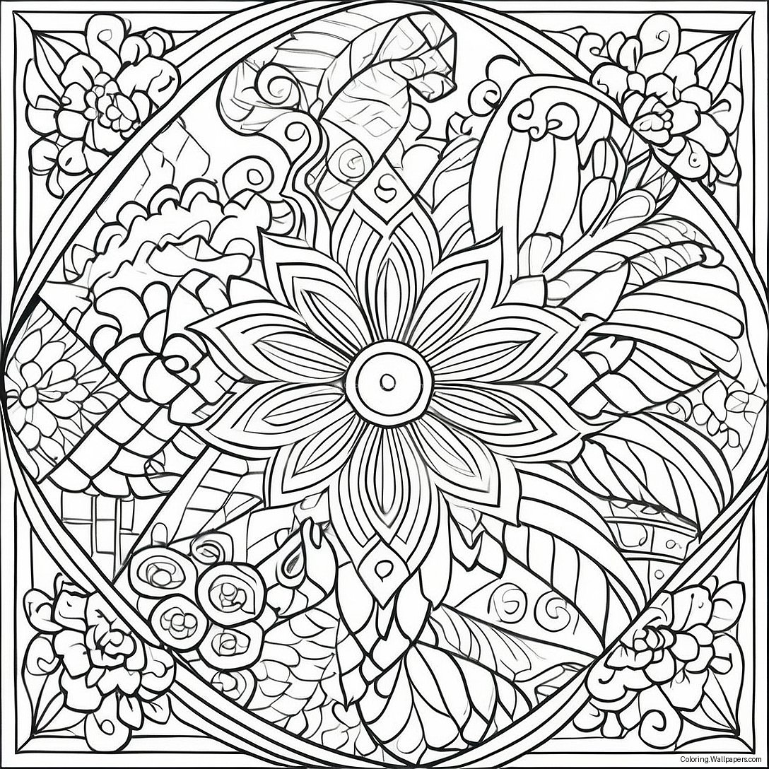 Page À Colorier De Motifs De Quilt 2652