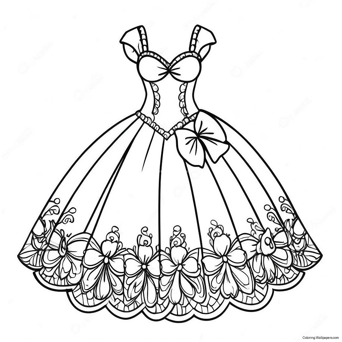 Quinceanera Dress Coloring Page 45547