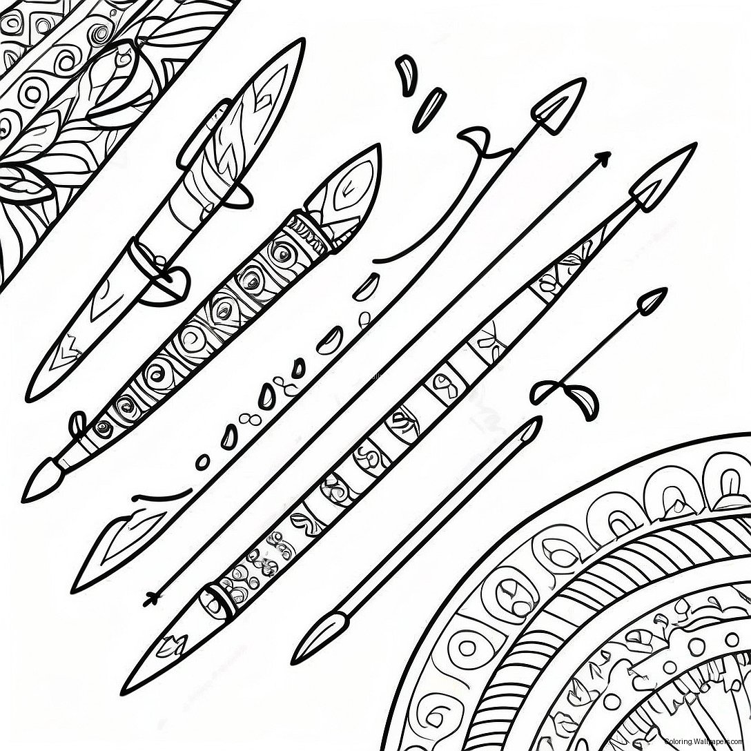 Quiver With Colorful Arrows Coloring Page 25969