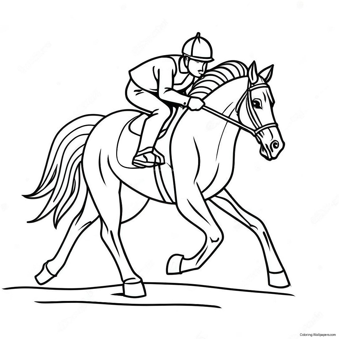 Race Horse Coloring Page 39681