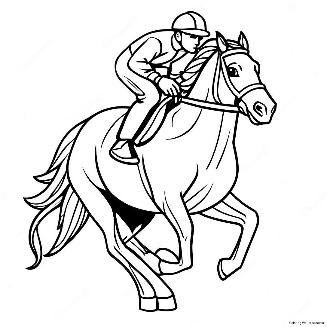 Race Horse Coloring Page 39683