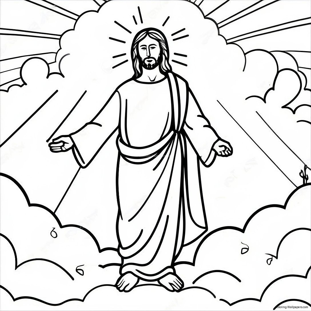 Radiant Jesus Ascending Coloring Page 38774