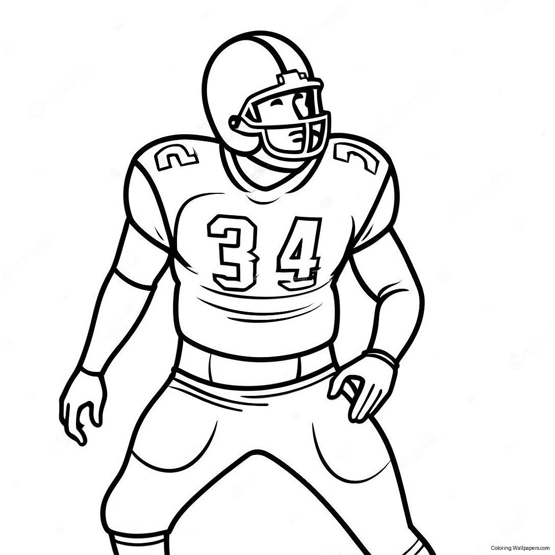 Raiders Player In Action Coloring Page 6505