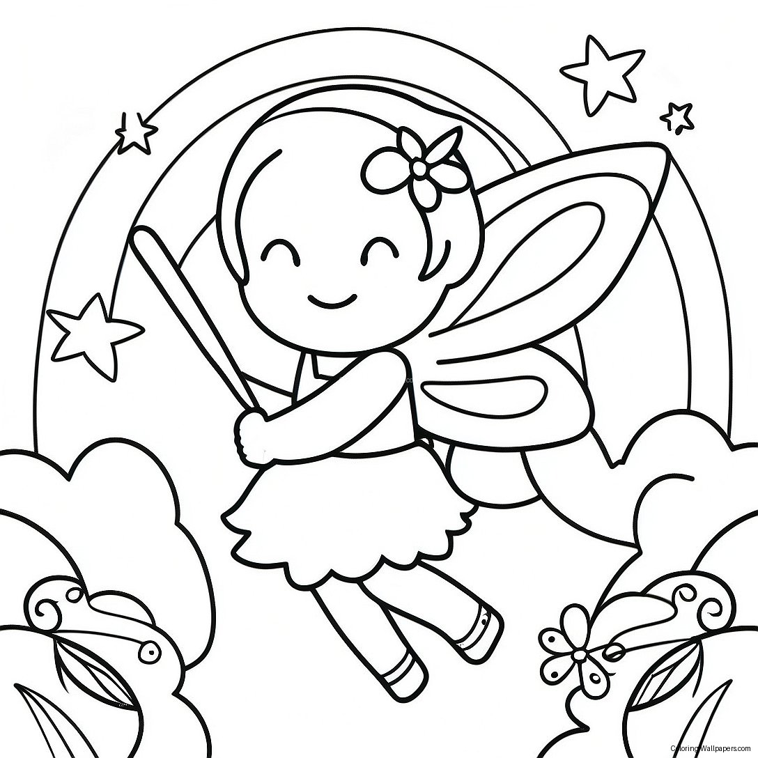 Rainbow Fairy Coloring Page 33669