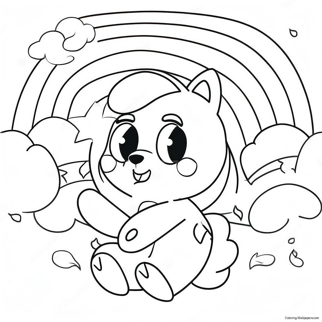 Rainbow Friends Cyan Character Coloring Page 6696