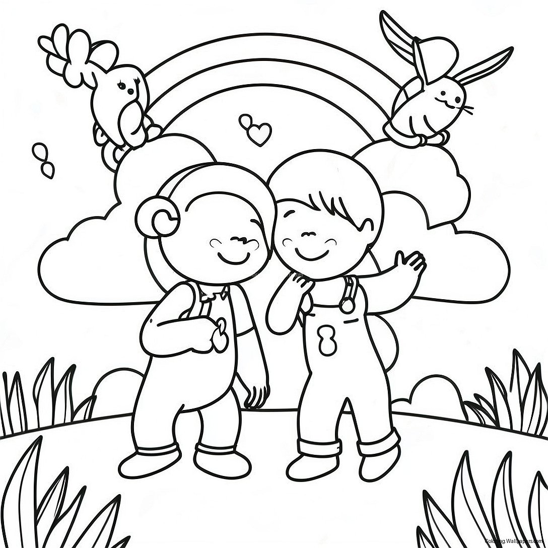 Rainbow Friends Teal Coloring Page 50461