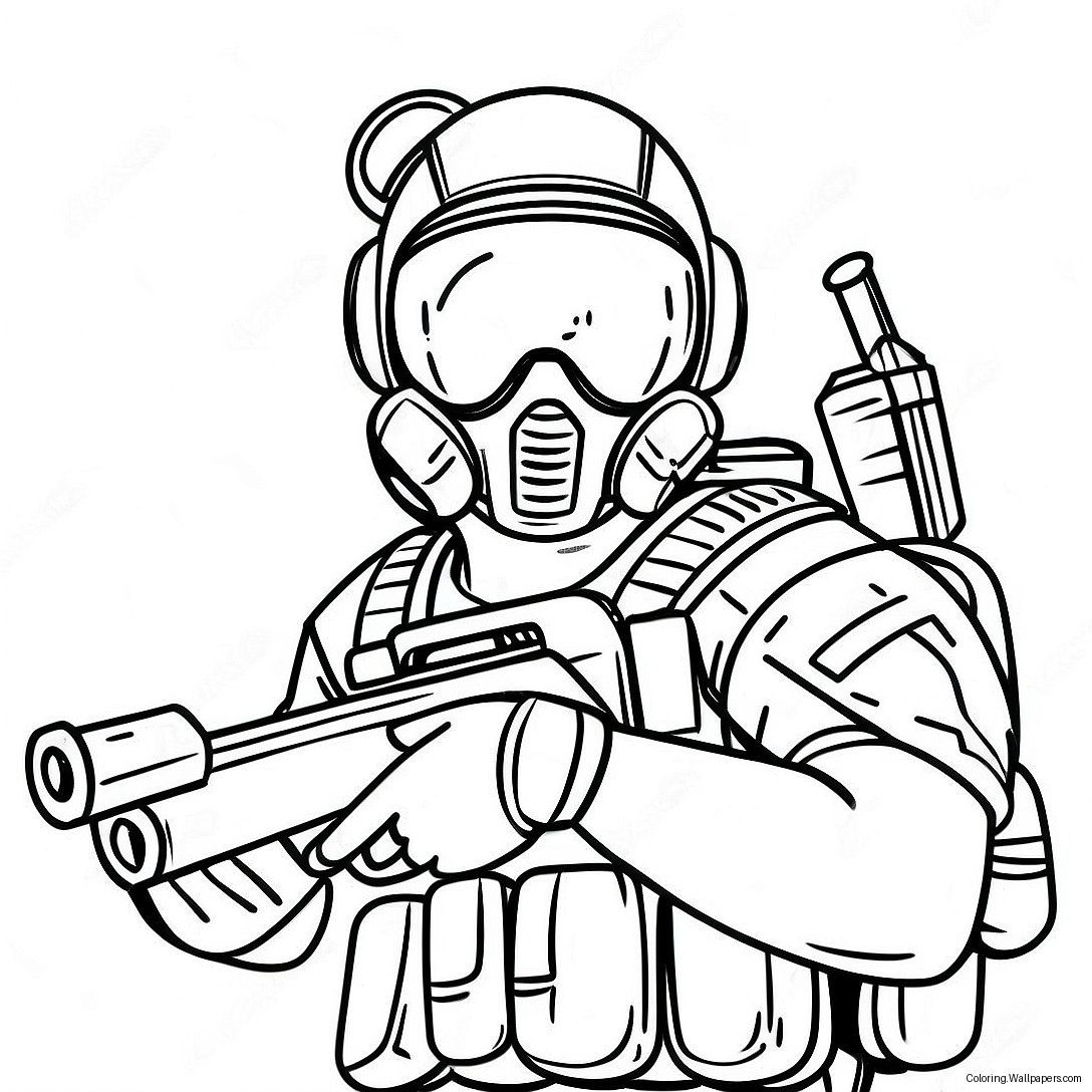 Página Para Colorir Do Operador Rainbow Six Siege 33023