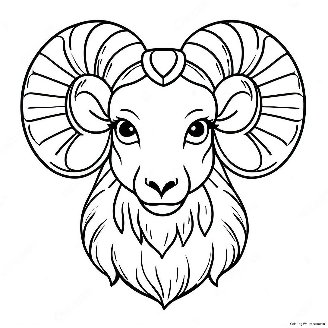 Ram Head Coloring Page 26060