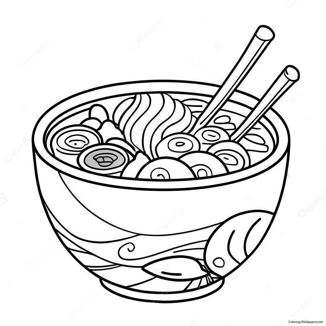 Page À Colorier De Bol De Ramen 13531