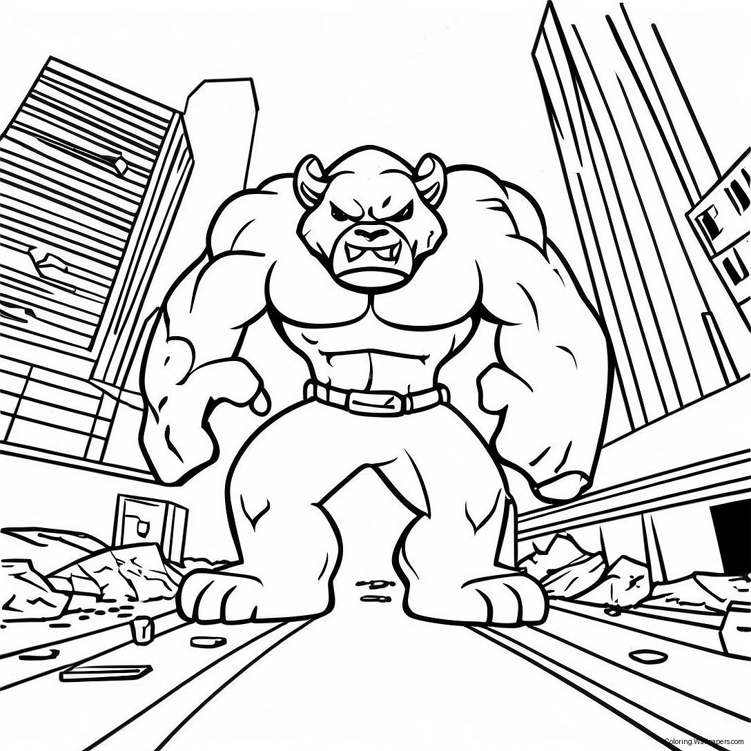 Rampage City Destruction Coloring Page 36450