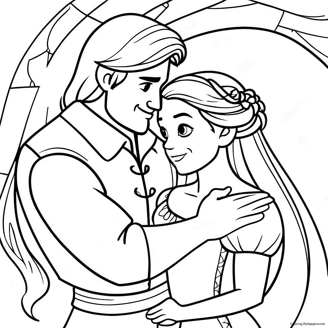 Rapunzel And Flynn Coloring Page 18434