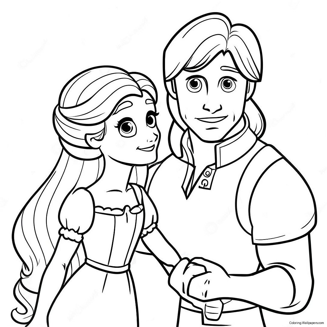 Rapunzel And Flynn Coloring Page 18435