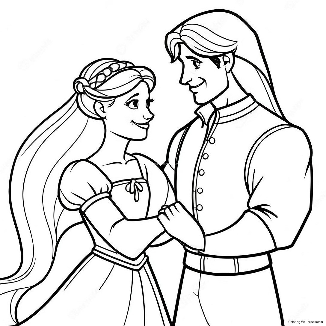 Rapunzel Och Flynn Färgläggningssida 18436