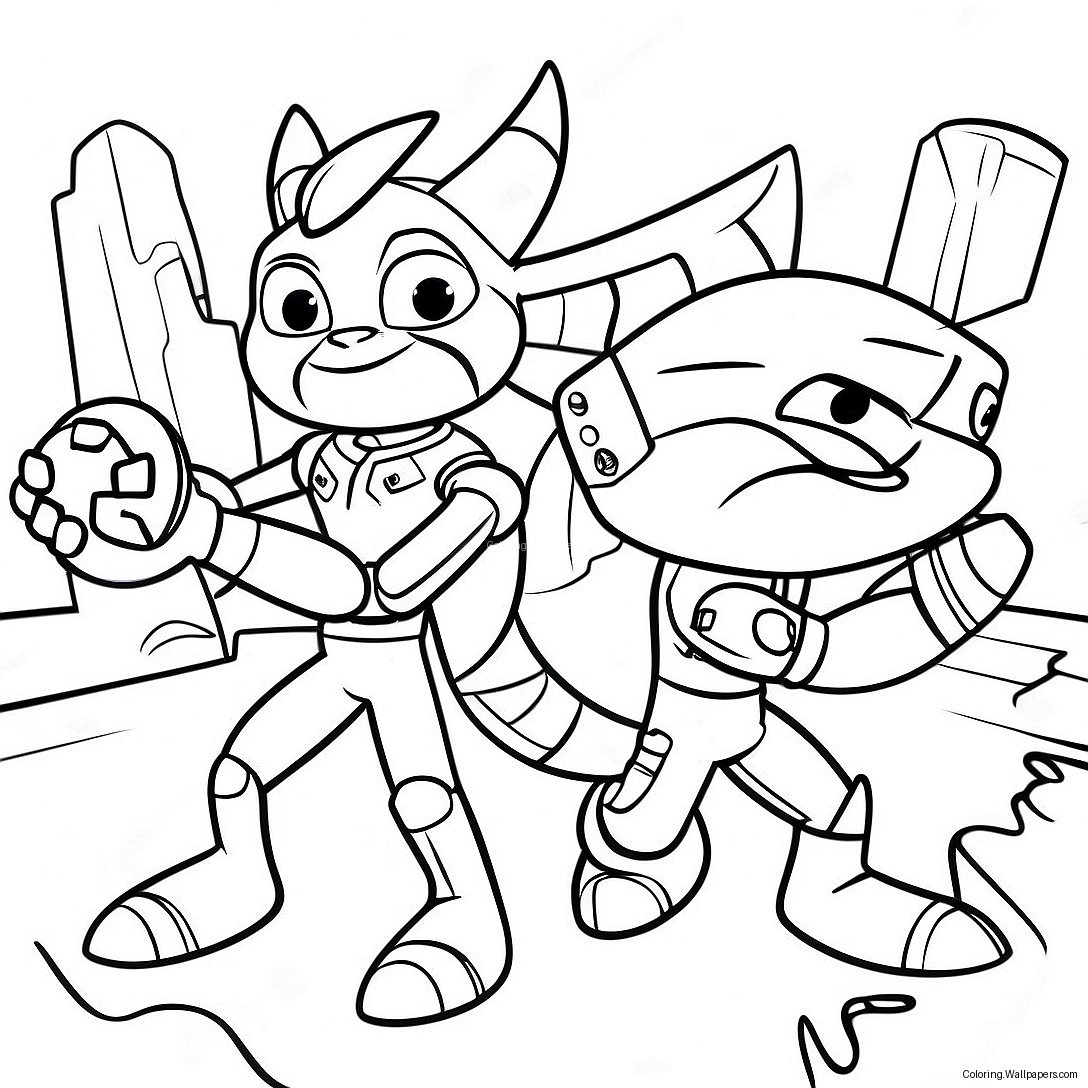 Ratchet And Clank Adventure Scene Coloring Page 40758