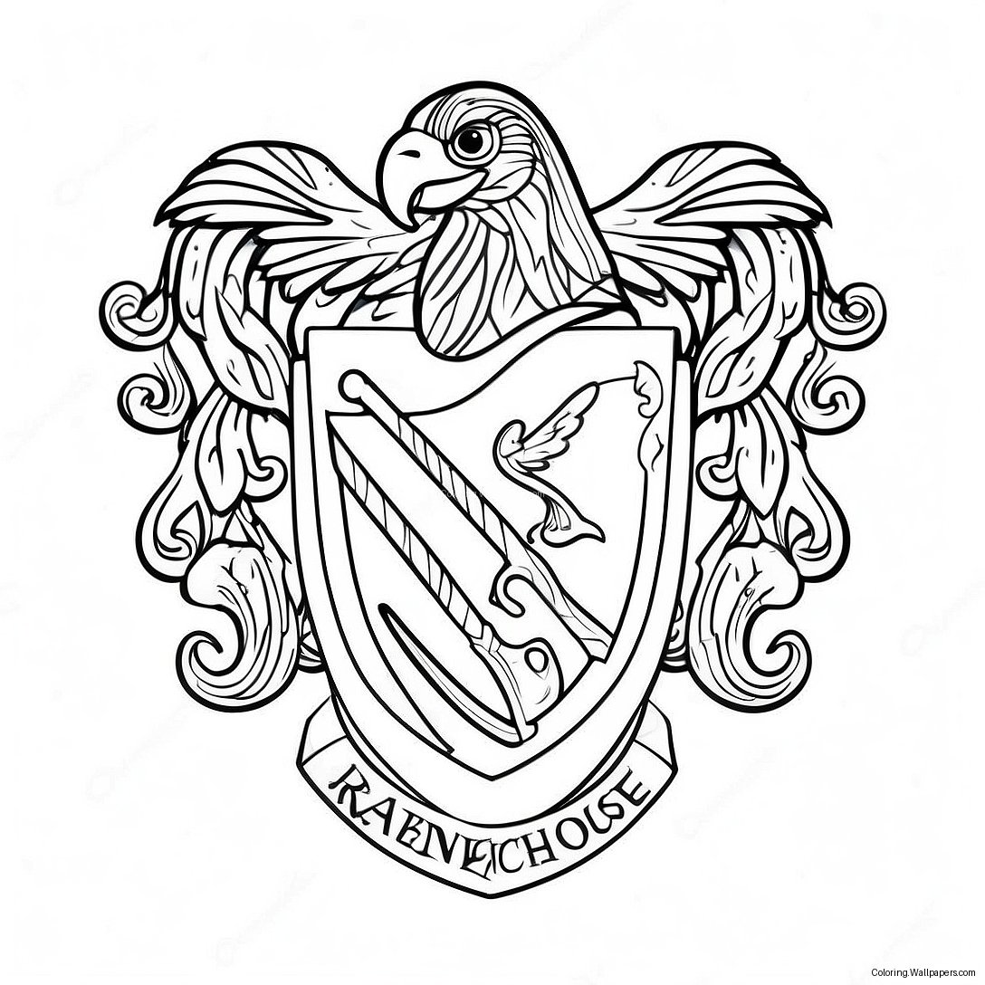 Ravenclaw Huslogotyp Färgläggningssida 37844