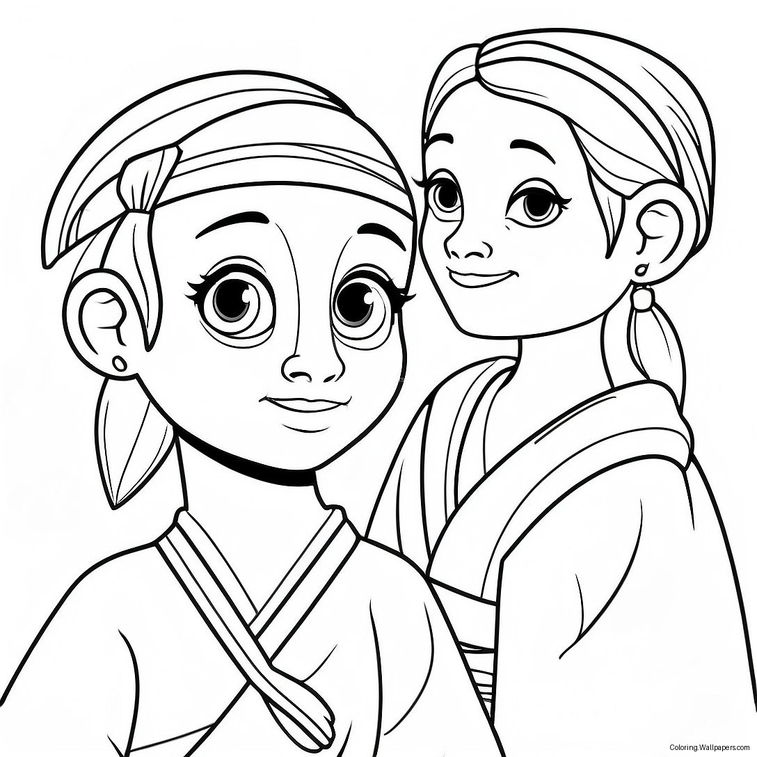 Raya And Sisu Friendship Coloring Page 3222