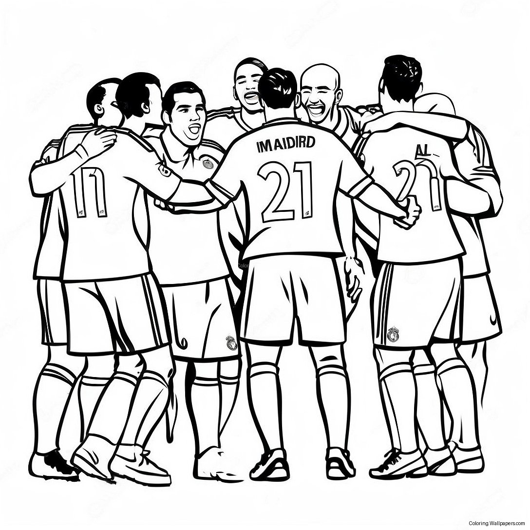 Real Madrid Players Celebrating Coloring Page 8189