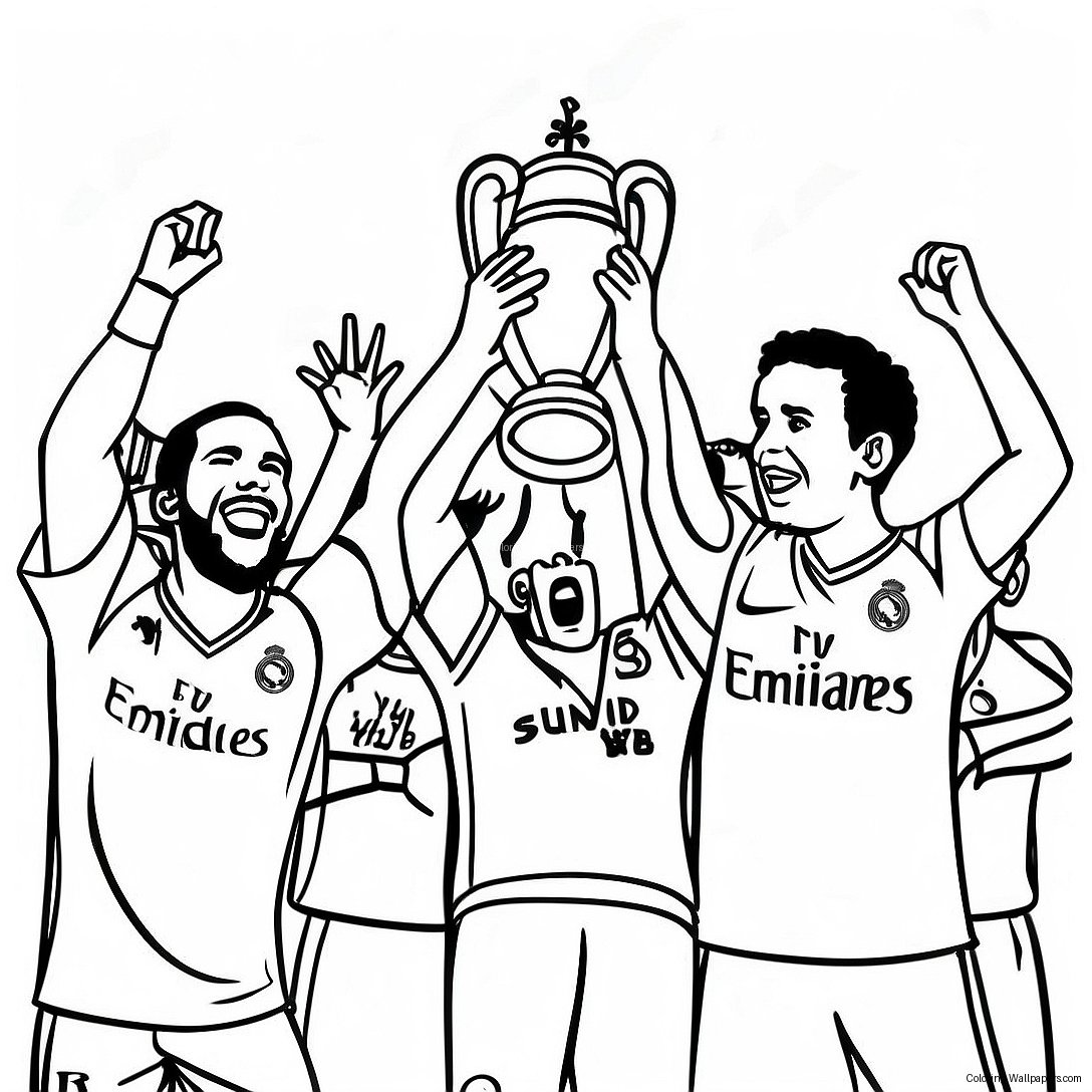 Real Madrid Players Celebrating Coloring Page 8190