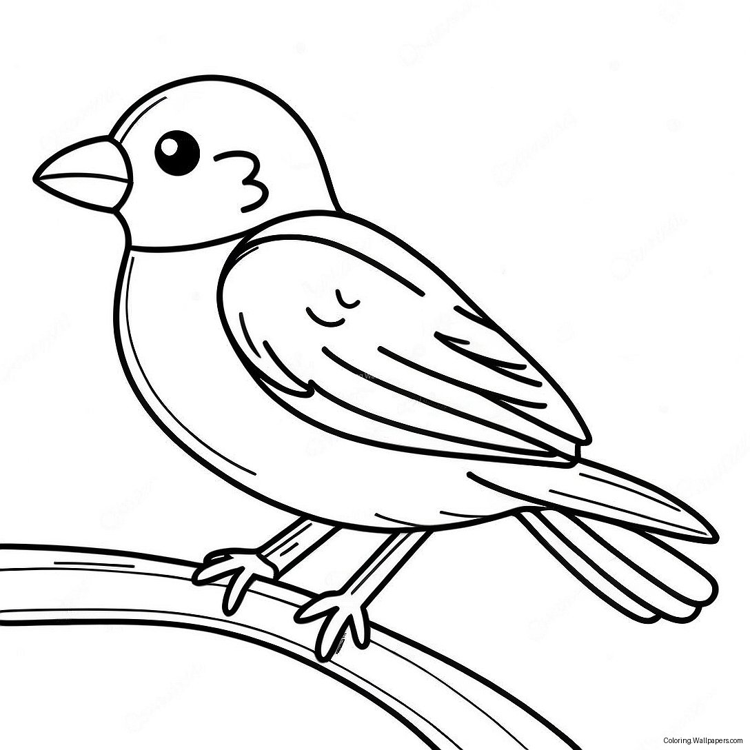 Realistic Bird Coloring Page 4384