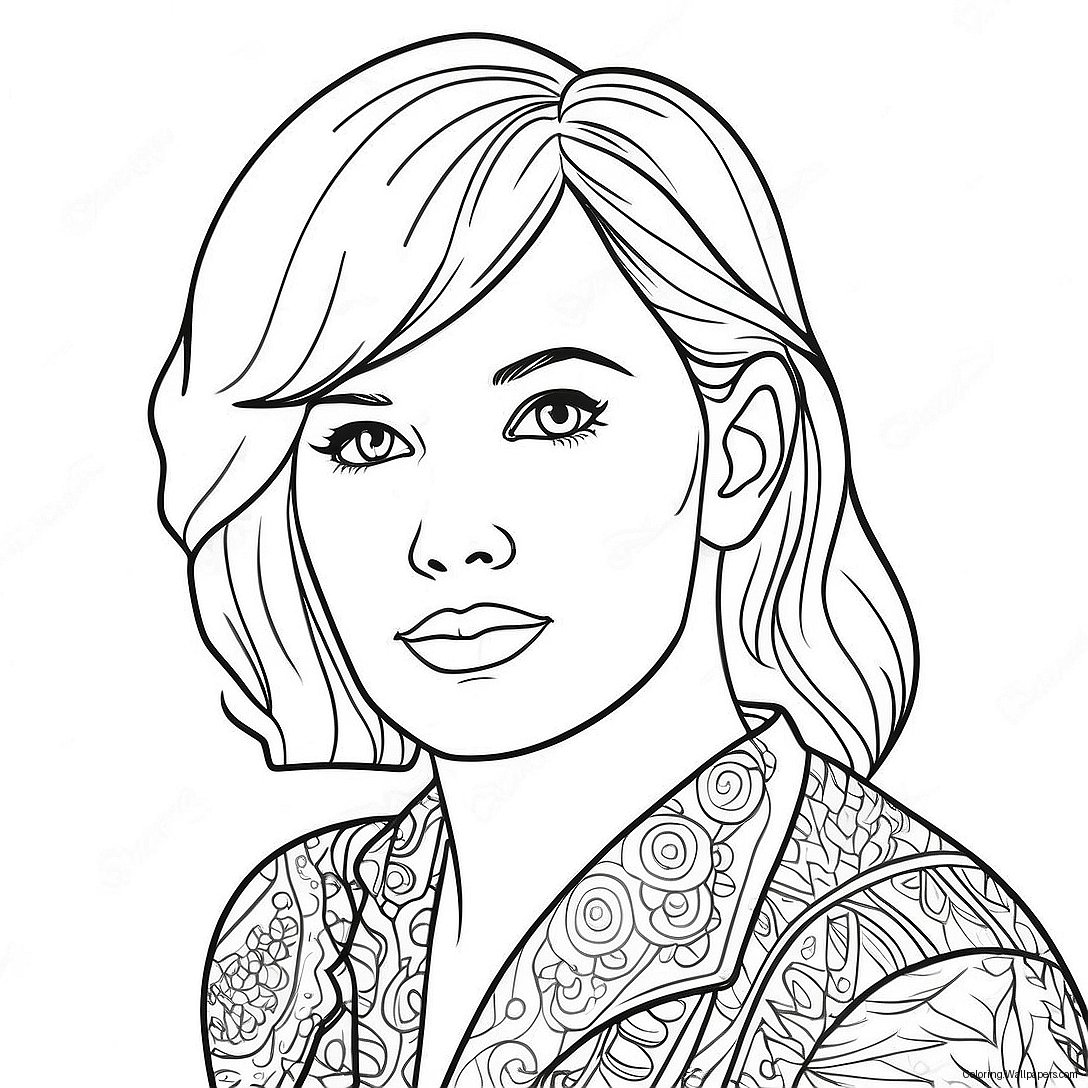 Realistic Celebrity Portrait Coloring Page 27177