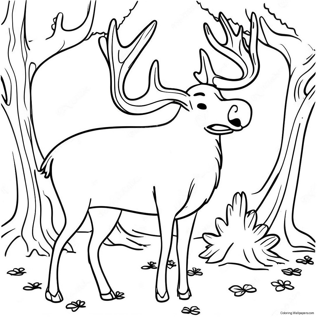 Page À Colorier De Bois De Cerf Réaliste 58393