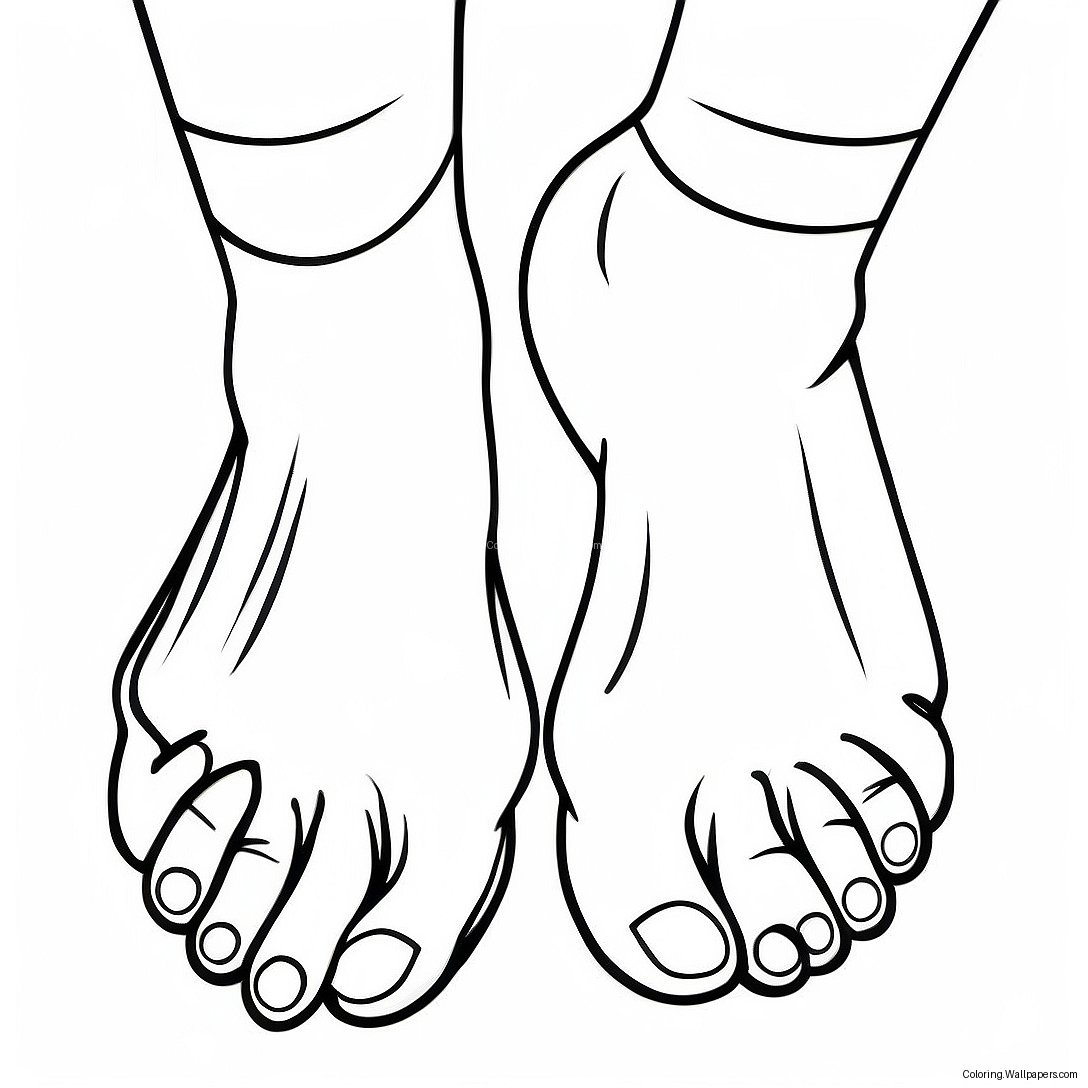 Realistic Feet Coloring Page 30013