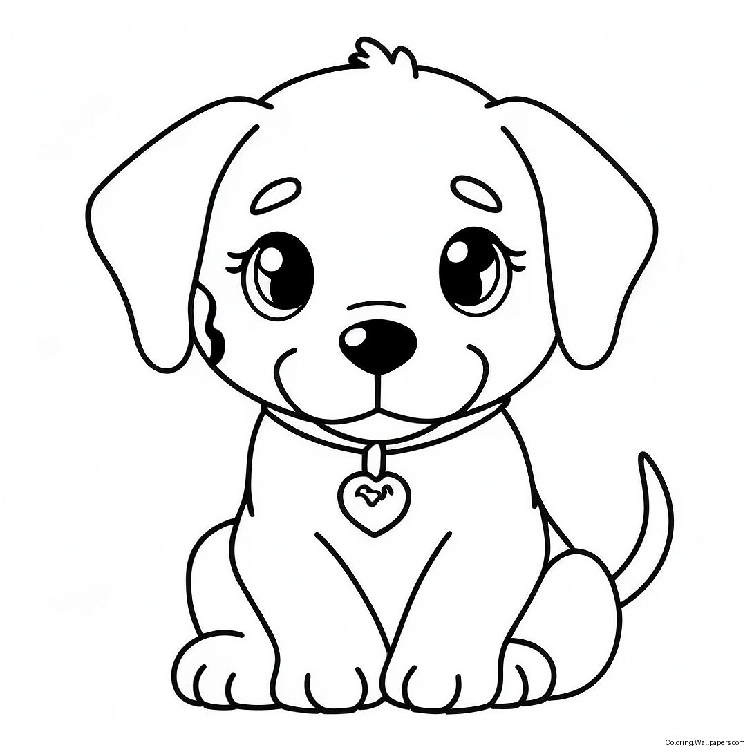 Realistic Puppy Dog Coloring Page 8678