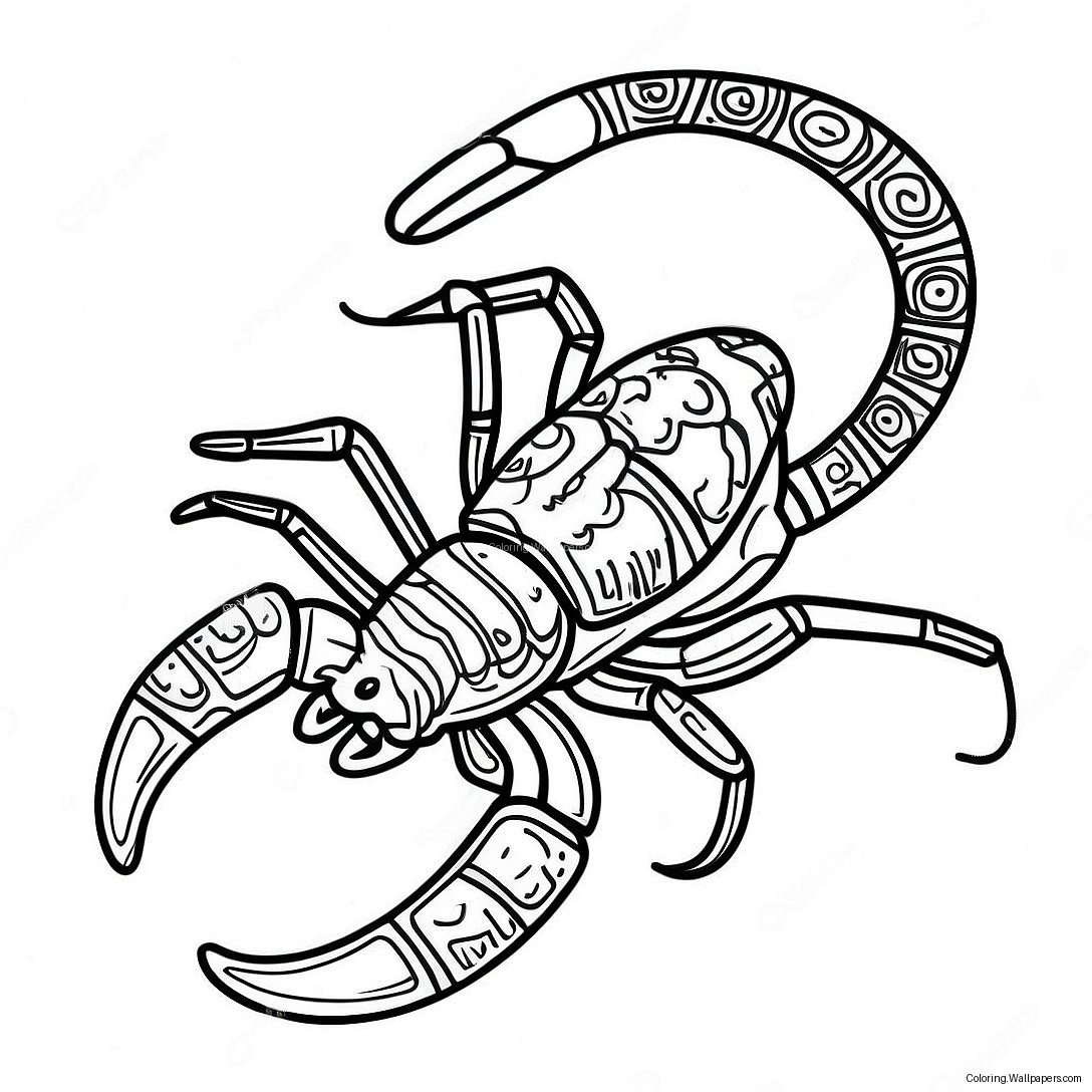 Realistic Scorpion Coloring Page 13065