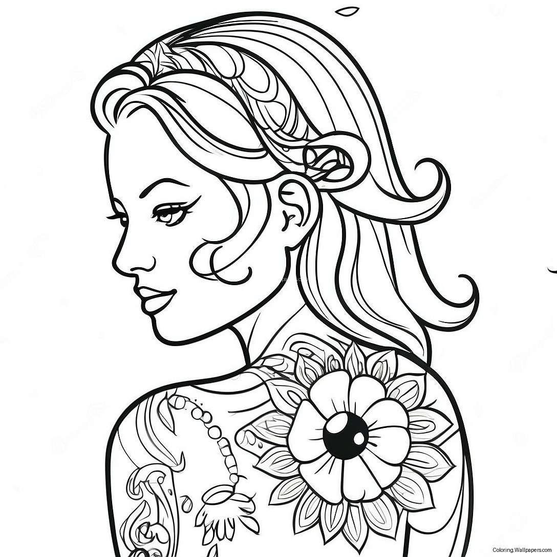 Realistic Tattoo Designs Coloring Page 50041