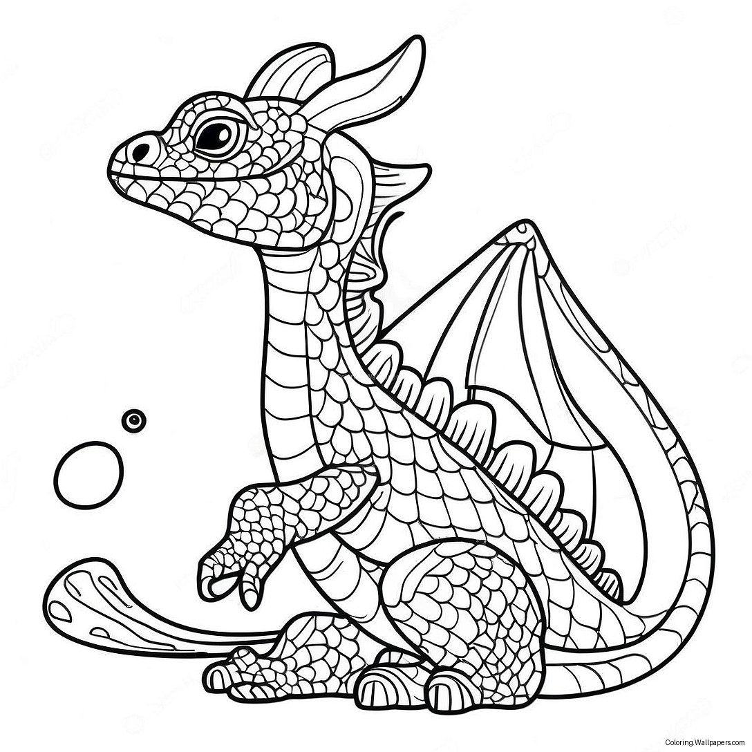 Realistic Water Dragon With Scales Coloring Page 30998