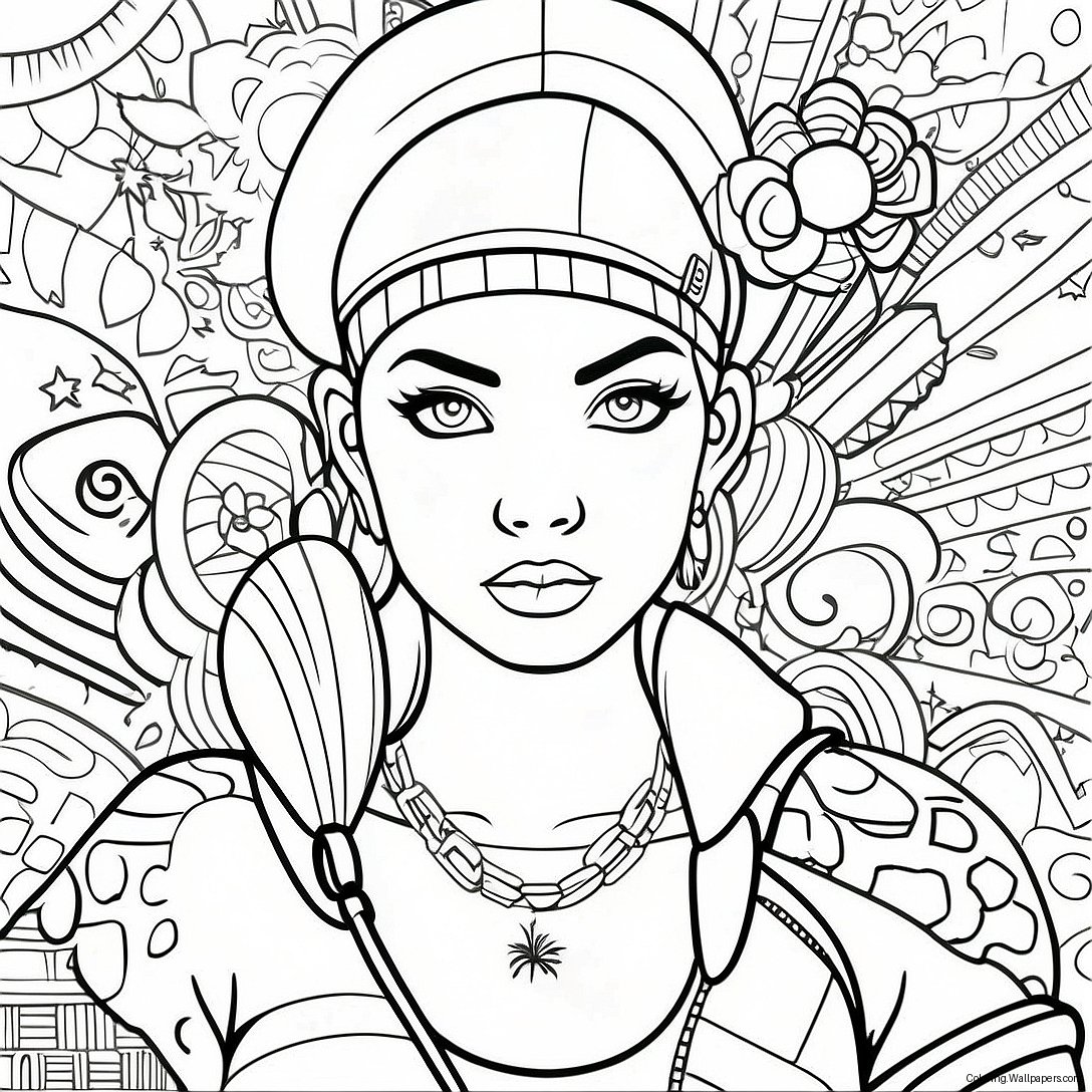 Rebellious Girl With Tattoos Coloring Page 4765