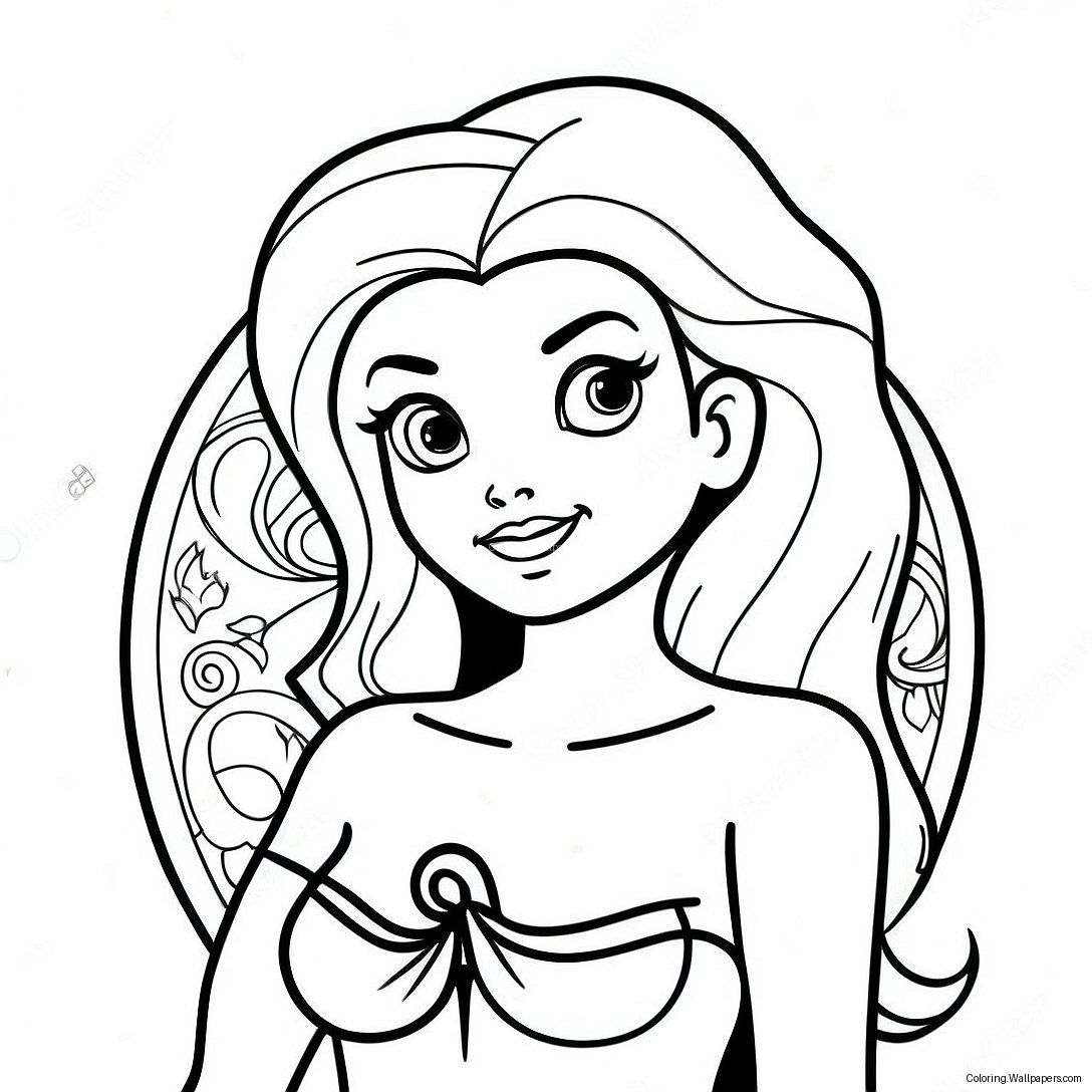 Rebellious Tattooed Ariel Coloring Page 20121