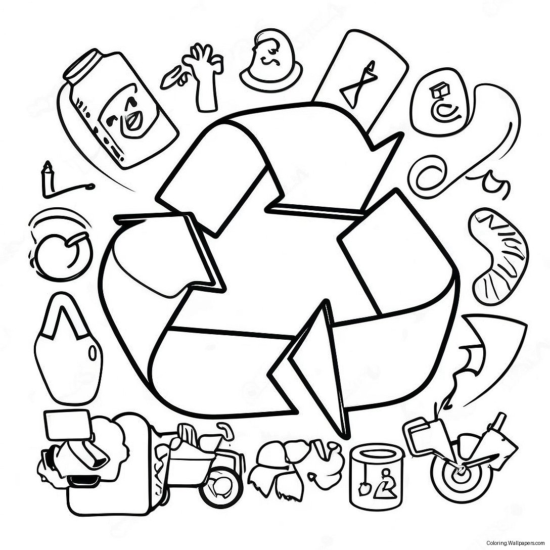 Recycling Symbols Coloring Page 4807